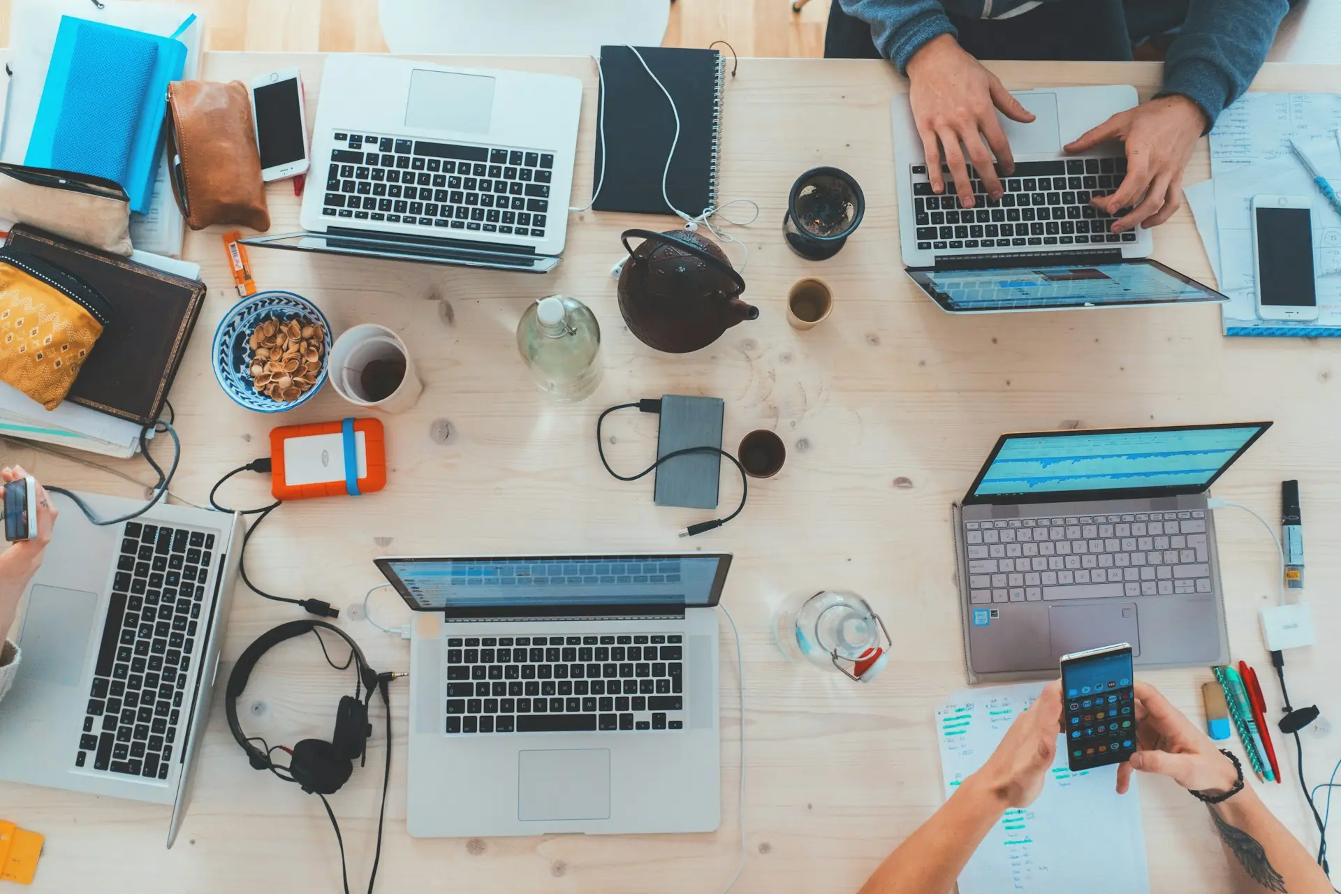 people working with laptops
